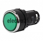 Кнопка нажимная моноблочная зелёная 22 мм, IP 40, 1НО MB100DY
